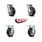 Service Caster 5 Inch Rubber on Aluminum Caster Set with Ball Bearings 2 Swivel 2 Rigid SCC SCC-30CS520-RAB-2-R520-2 - alternate 4